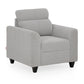 Zivo Plus Cloudy Gray Fabric 1 Seater Sofa