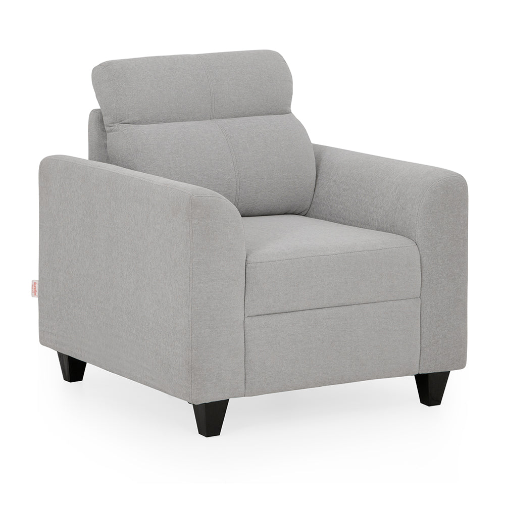 Zivo Plus Cloudy Gray Fabric 1 Seater Sofa