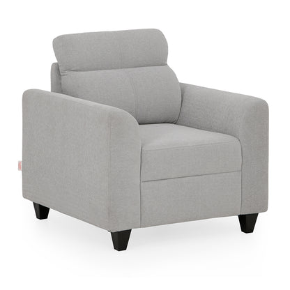 Zivo Plus Cloudy Gray Fabric 1 Seater Sofa