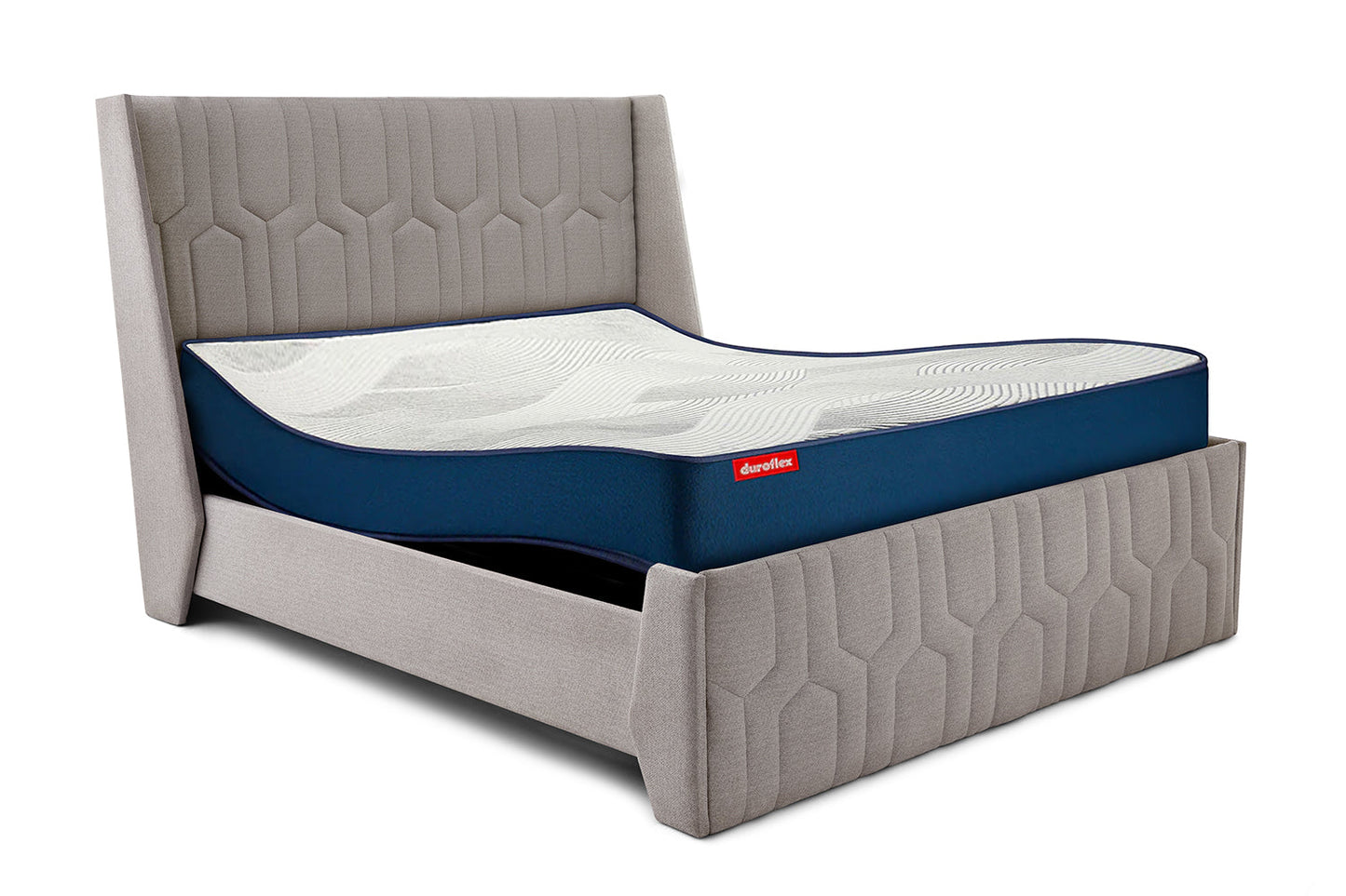 Wave Plus Adjustable Bed with Tranquil Upholstered Bed and Mattress