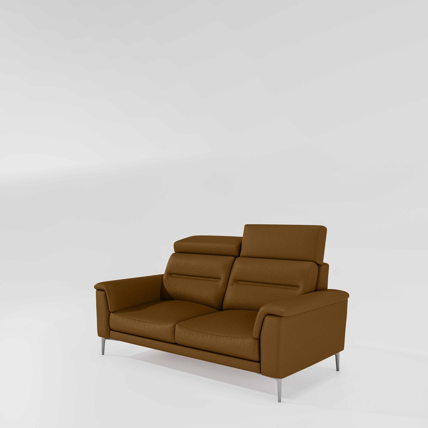 Cresendo 2 Seater Leatherette fabric - Tobacco Brown