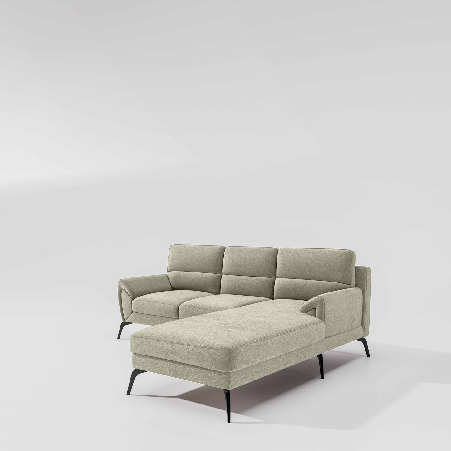 Octave 2 Seater Sofa with RH Lounger Water & Stain Repellent Fabric  - Pistachio Shell