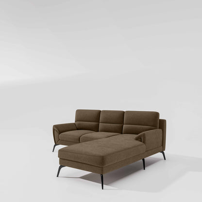 Octave 2 Seater Sofa with Lounger Water & Stain Repellent Fabric  - Dark Earth