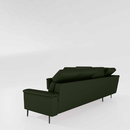 Crescendo 2 Seater + Corner + 3 Seater Leatherette Fabric - Black Forest