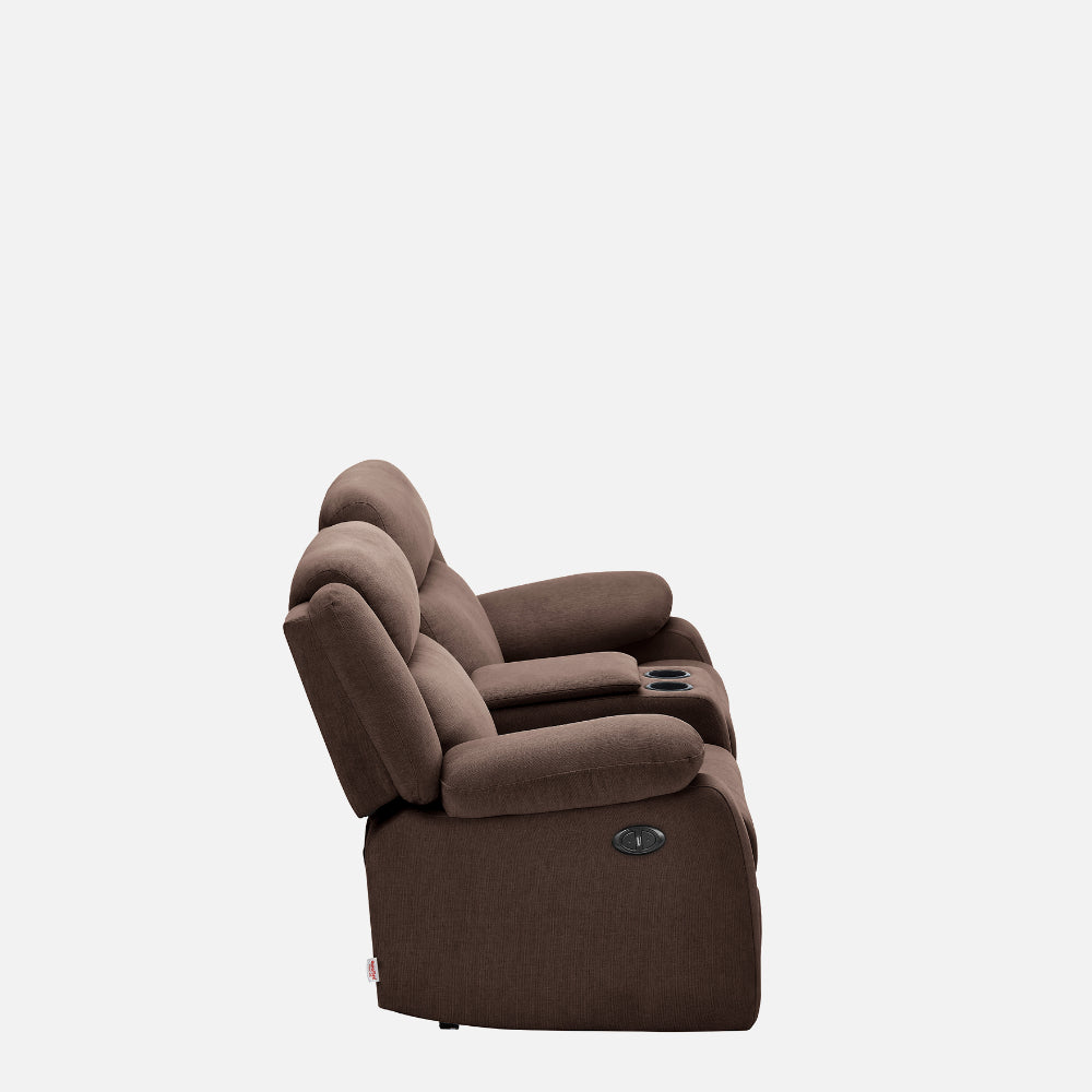 Avalon E Twin Motorized  Recliner |  2 seater | Saddle Brown |  Duroflex Furniture

