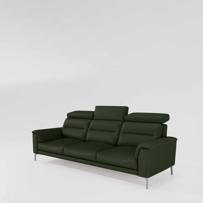 Cresendo 3 Seater Leatherette fabric - Black Forest