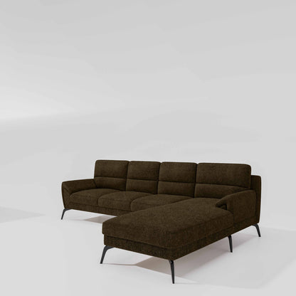 Octave 3 Seater with Lounger Boucle Fabric - Sepia
