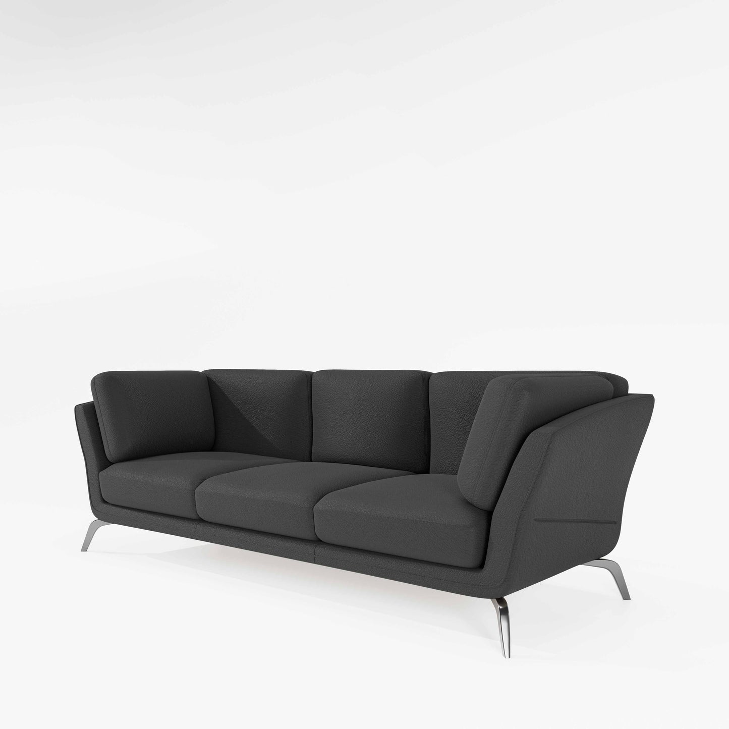 Symphony 3 Seater Suede fabric - Steel grey