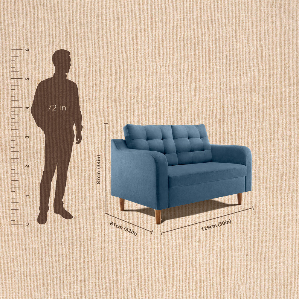 Ease Plus Blue Fabric 2 seater sofa