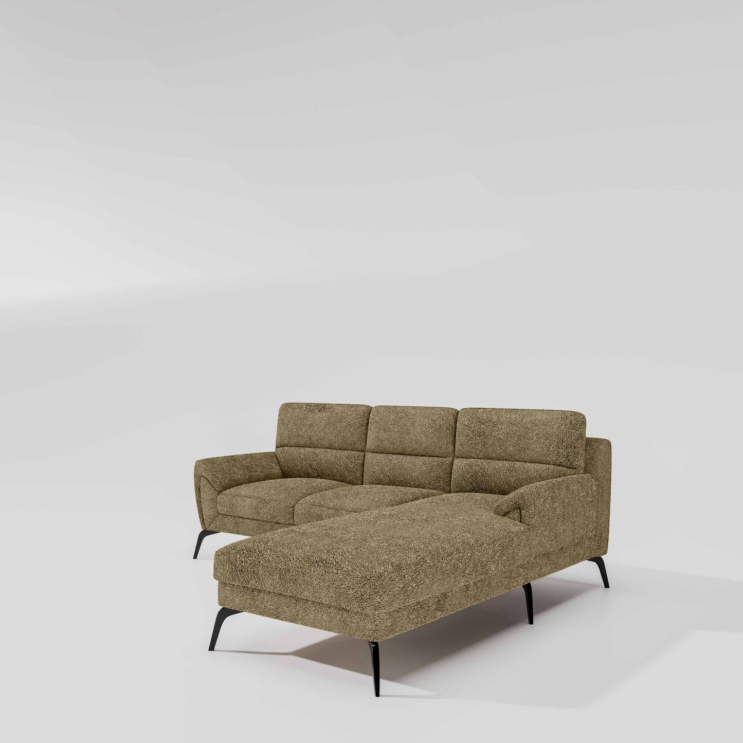Octave 2 Seater Sofa with RH Lounger Boucle Fabric  - Irish Cream