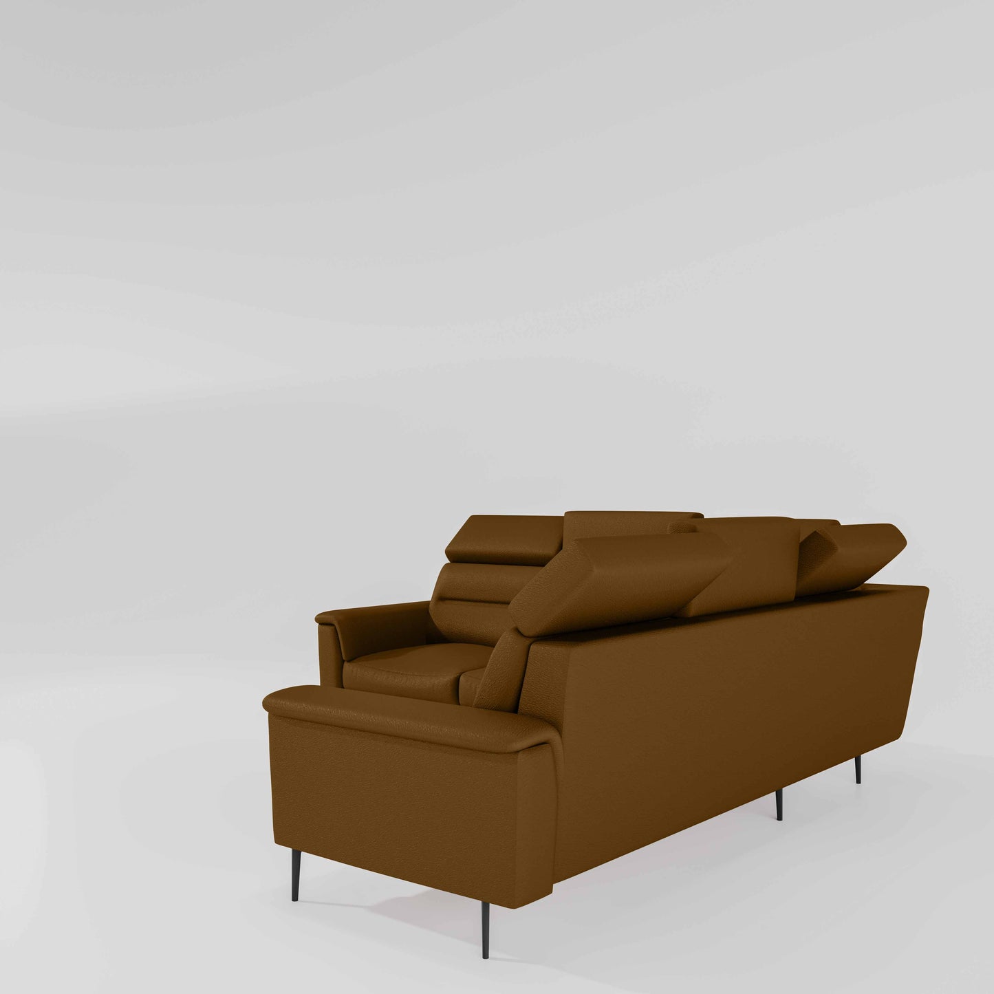 Crescendo 2 Seater + Corner + 2 Seater Leatherette Fabric - Tobacco Brown
