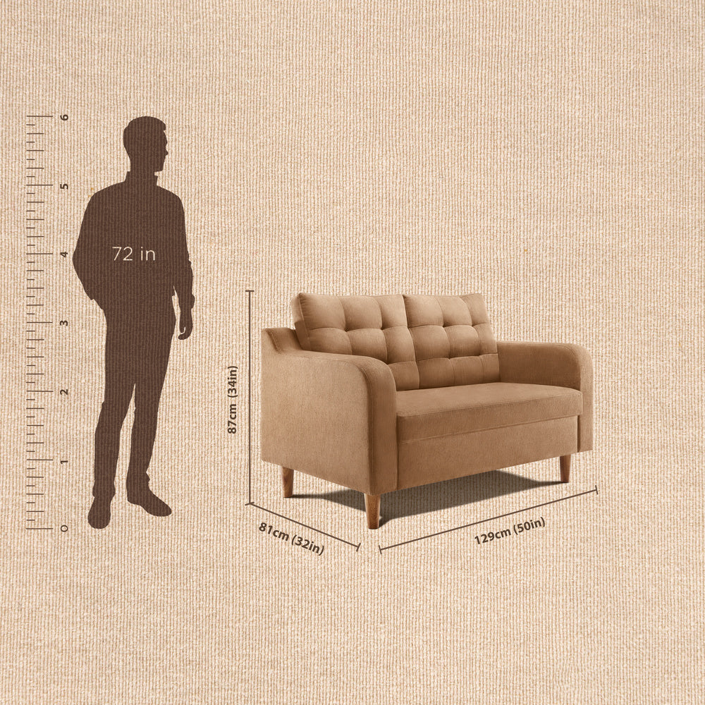 Ease Plus Beige Fabric 2 seater sofa