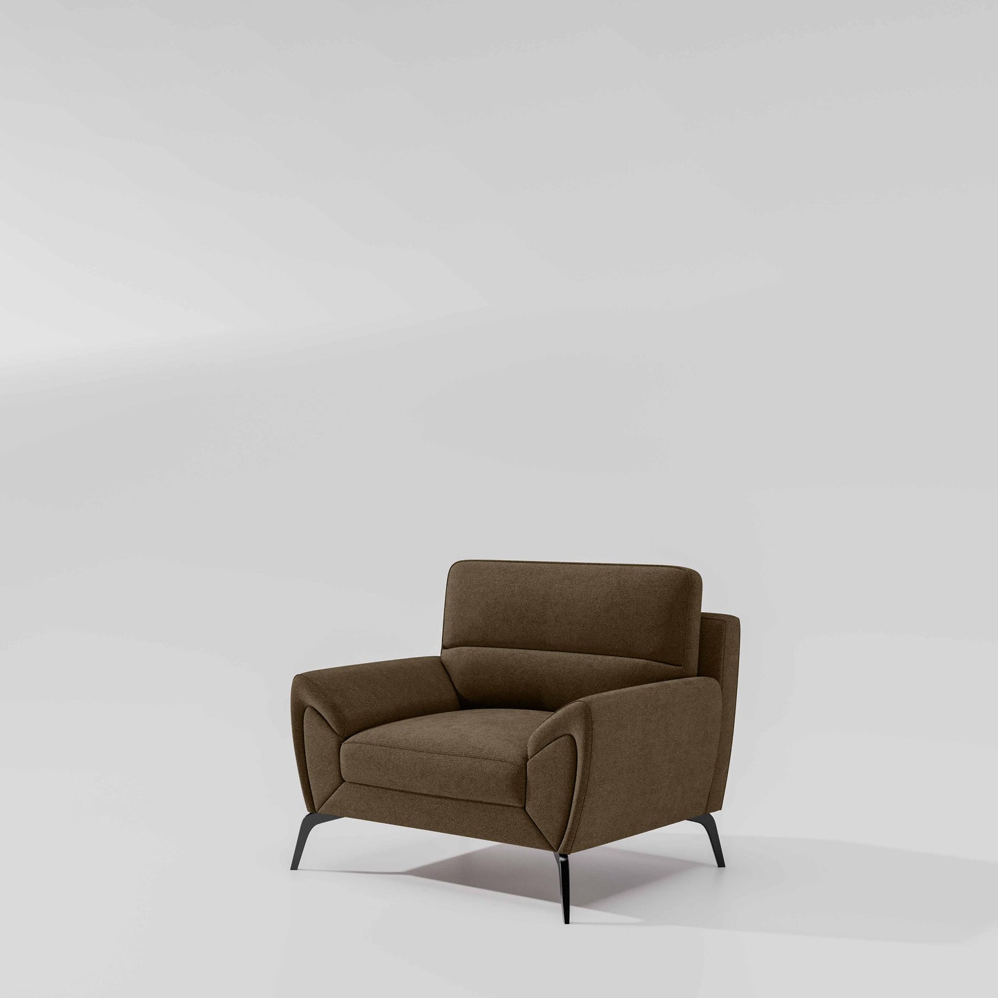 Octave 1 Seater Seater-Water & Stain Repellent Fabric - Dark earth