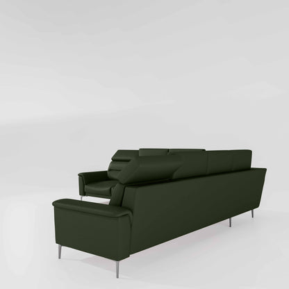 Crescendo 3 Seater + Corner + 3 Seater Leatherette Fabric - Black Forest