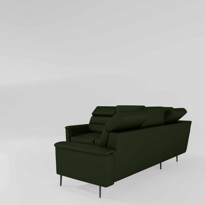 Crescendo 2 Seater + Corner + 2 Seater Leatherette Fabric - Black Forest