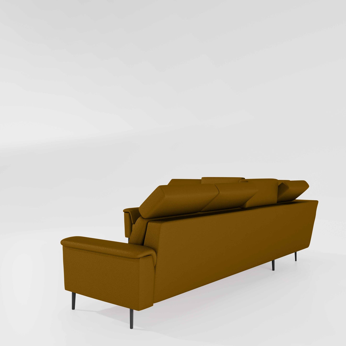 Crescendo 2 Seater + Corner + 3 Seater Leatherette Fabric - Orange Shade