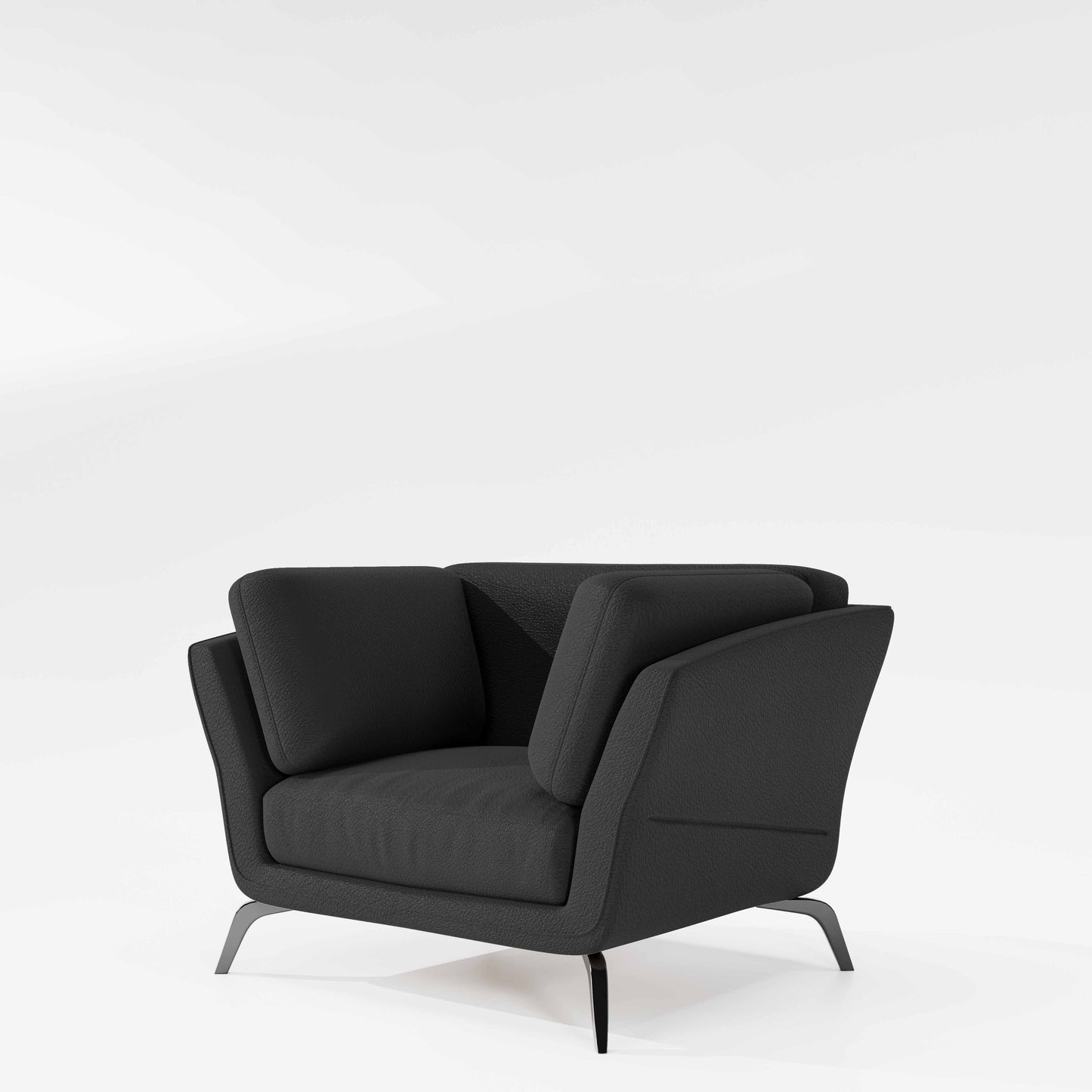 Symphony 1 Seater Suede fabric - Steel Grey