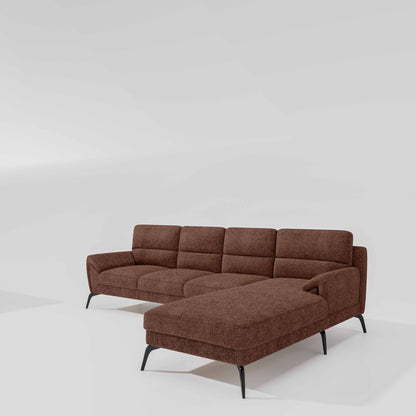 Octave 3 Seater with Lounger Boucle Fabric - Dusty Rose