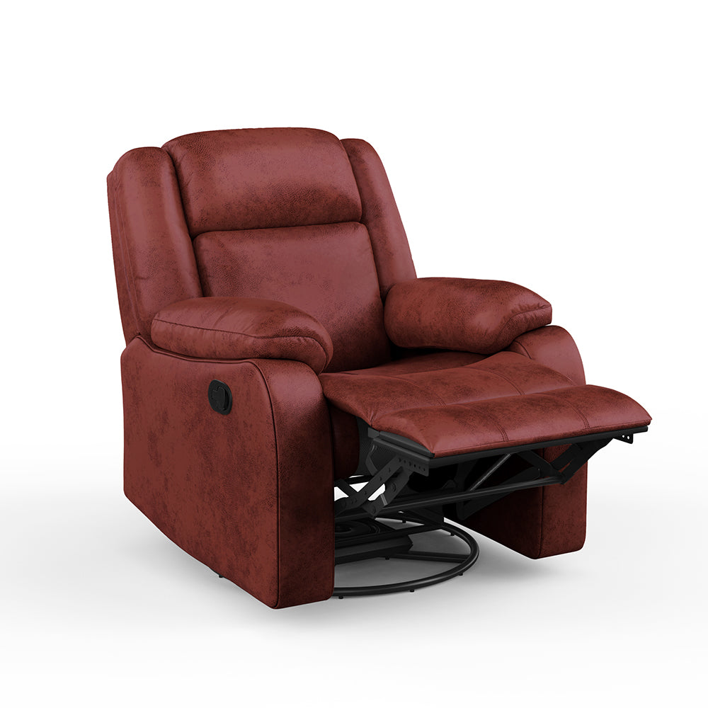 Avalon Crimson Red Suede Recliner