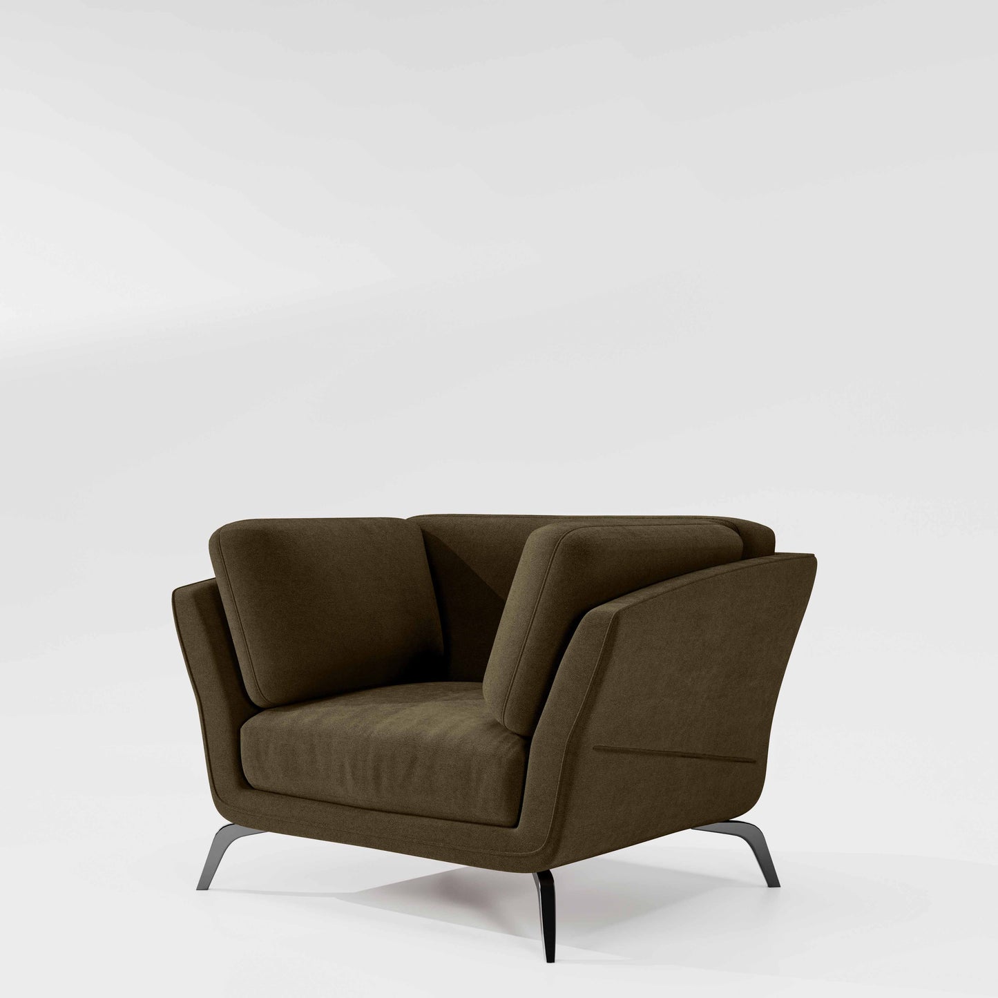 Symphony 1 Seater Water & Stain Repellent Fabric - Dark Earth