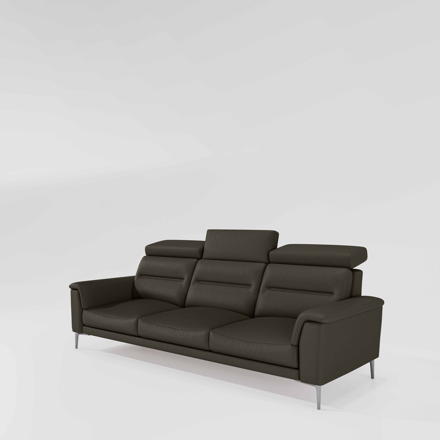 Cresendo 3 Seater Leatherette fabric - Pewter Grey