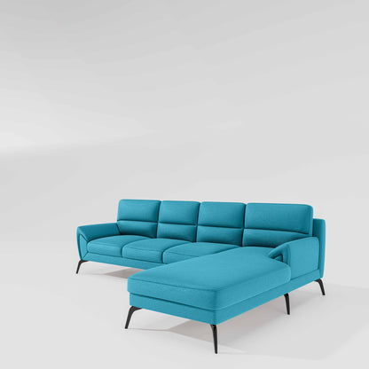 Octave 3 Seater with RH Lounger Suede Fabric - Celestial Blue