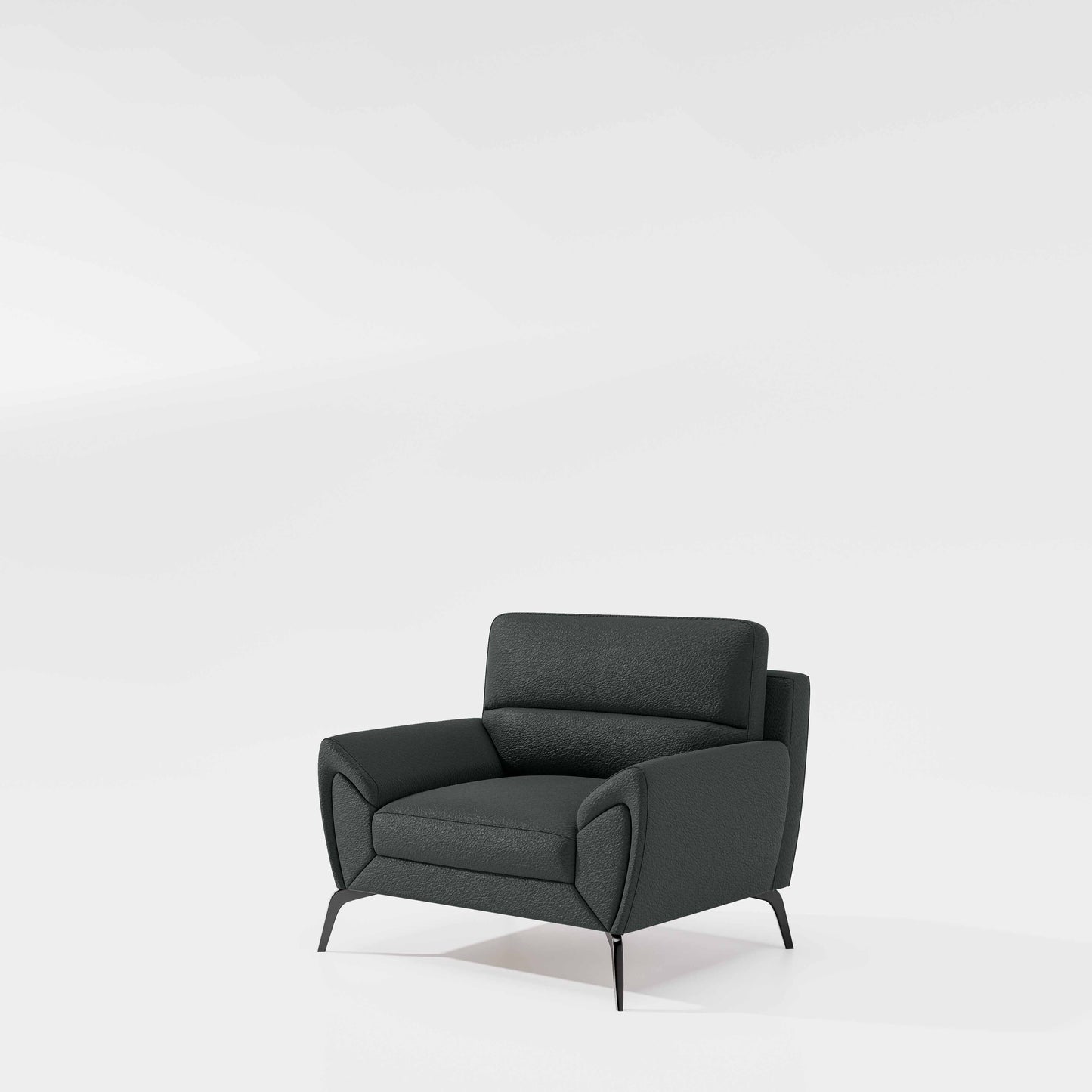 Octave 1 Seater Suede fabric - Steel grey