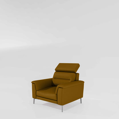 Cresendo 1 Seater Leatherette fabric - Golden Orange