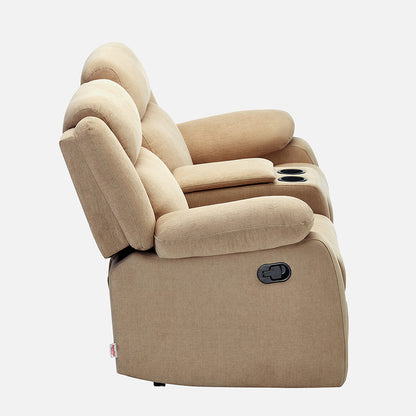 Avalon Twin Beige Fabric Recliner 2 Seater