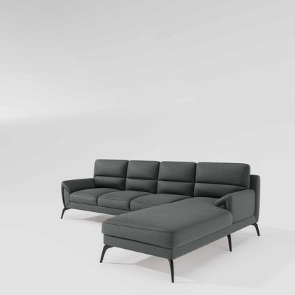 Octave 3 Seater with RH Lounger Suede Fabric - Steel Grey