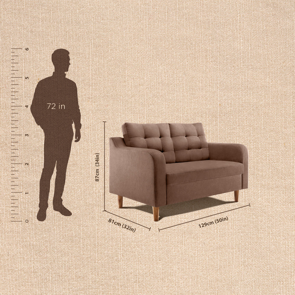 Ease Plus Brown Fabric 2 seater sofa