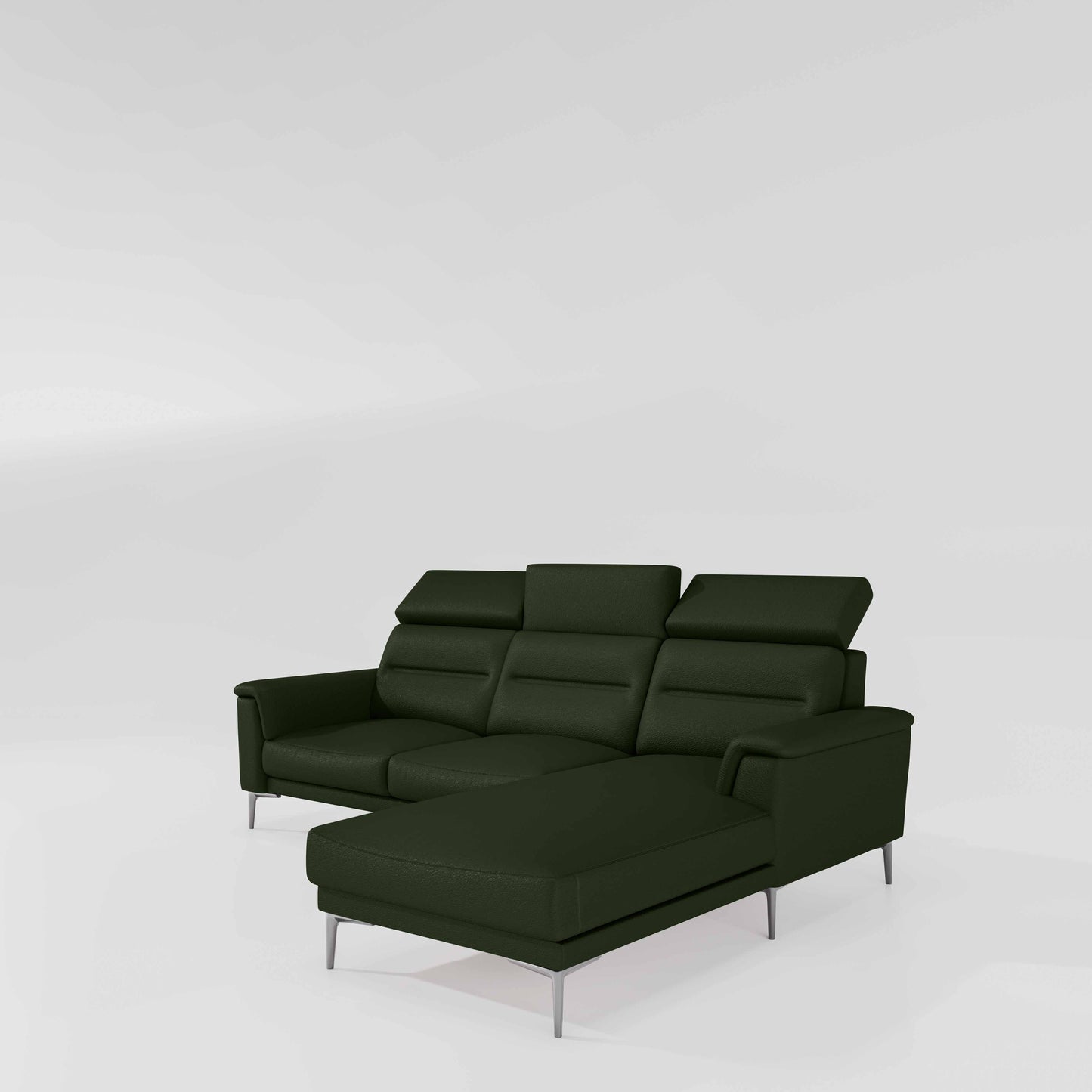 Cresendo 2 Seater with LH Lounger Leatherette fabric - Black Forest