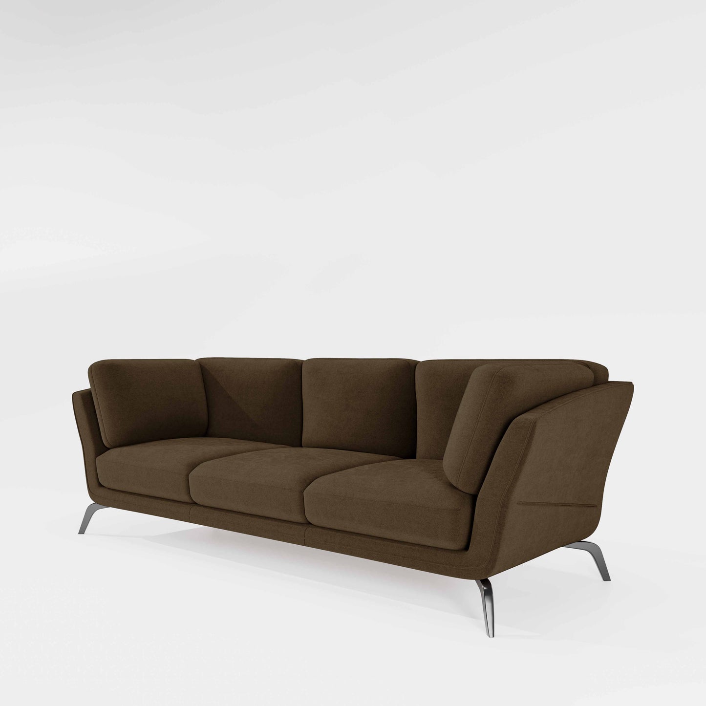 Symphony 3 Seater Water & Stain Repellent Fabric - Dark earth