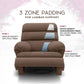 Avalon Posture Pro Rocking & Rotating Single Seater Fabric Recliner, Brown, Motorized