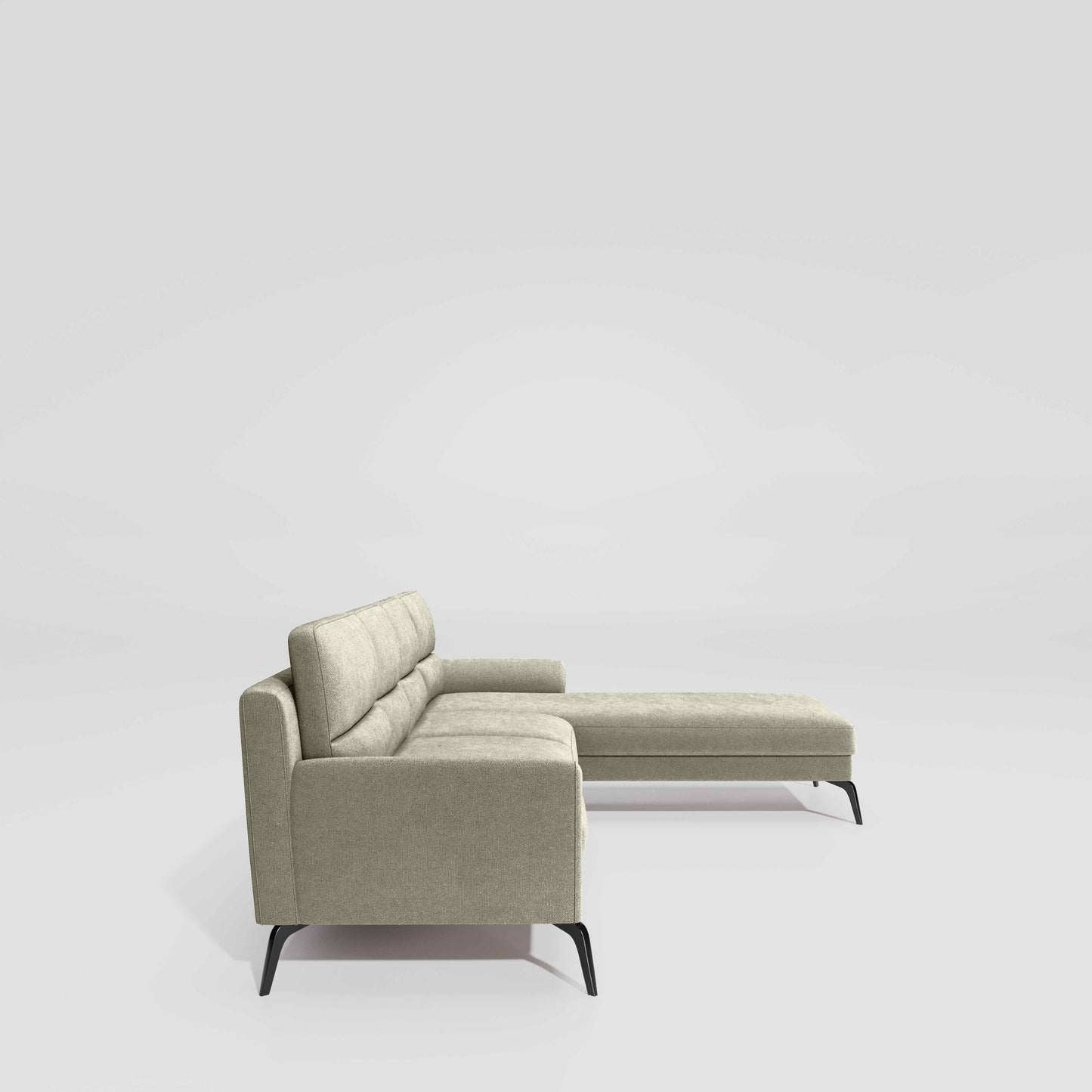Octave 3 Seater with Lounger Water & Stain Repellent Fabric - Pistachio Shell