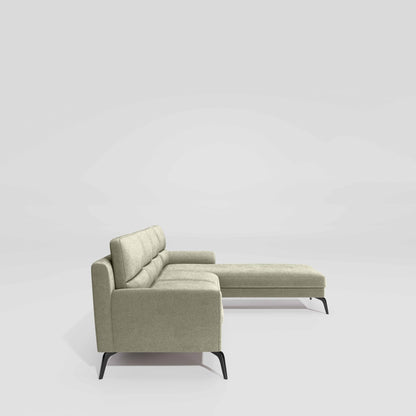 Octave 3 Seater with Lounger Water & Stain Repellent Fabric - Pistachio Shell