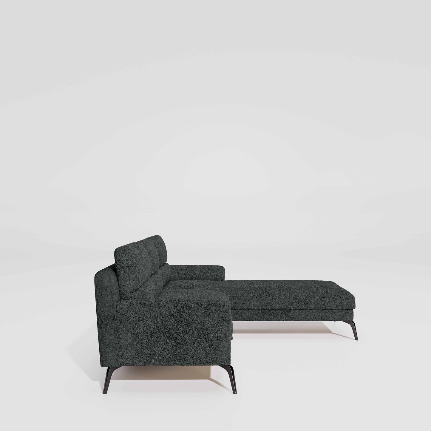 Octave 2 Seater Sofa with RH Lounger Boucle Fabric  - Sedona Sage