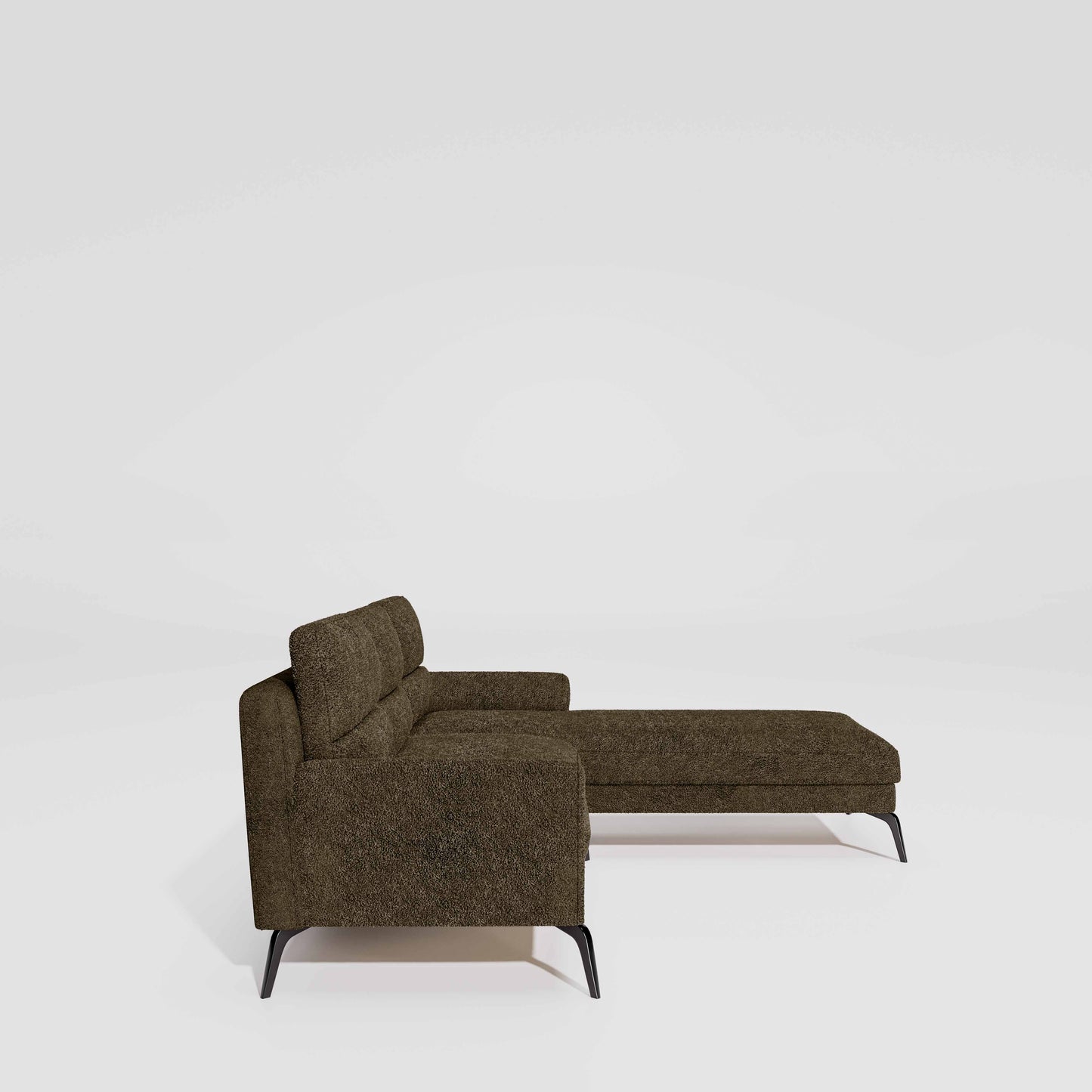 Octave 2 Seater Sofa with RH Lounger Boucle Fabric  - Sepia