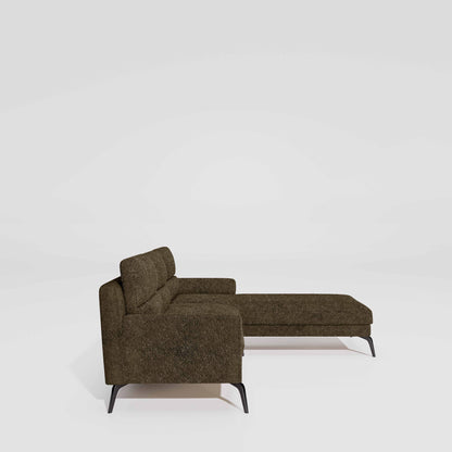 Octave 2 Seater Sofa with RH Lounger Boucle Fabric  - Sepia