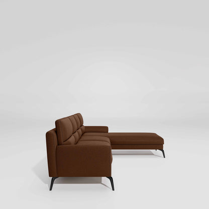 Octave 3 Seater with Lounger Suede Fabric - Capuccino