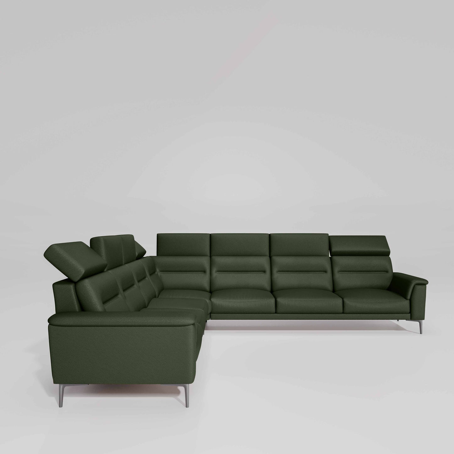 Crescendo 3 Seater + Corner + 3 Seater Leatherette Fabric - Black Forest