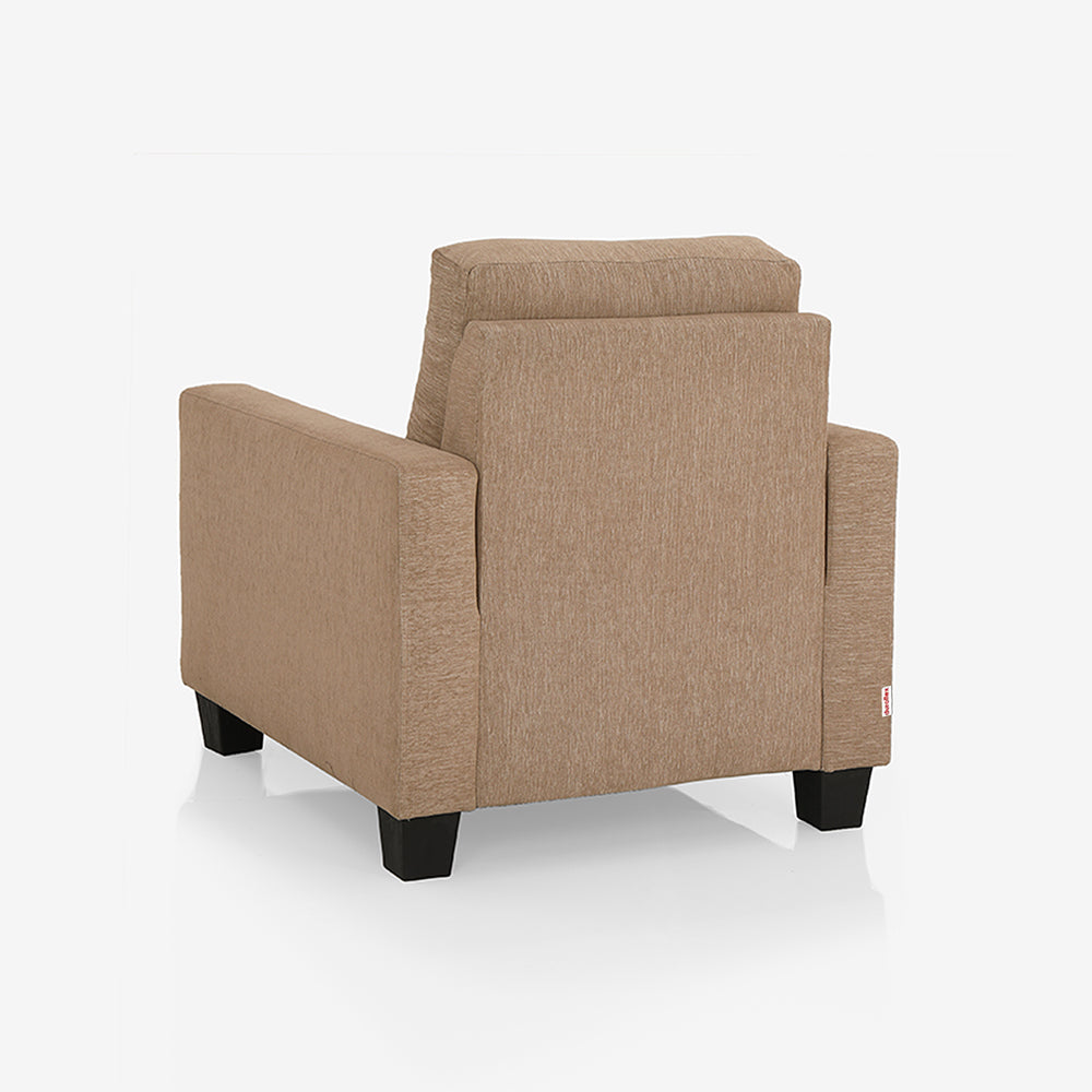Ease Fabric Sofa | 1 seater | Brown |  Duroflex Furniture
