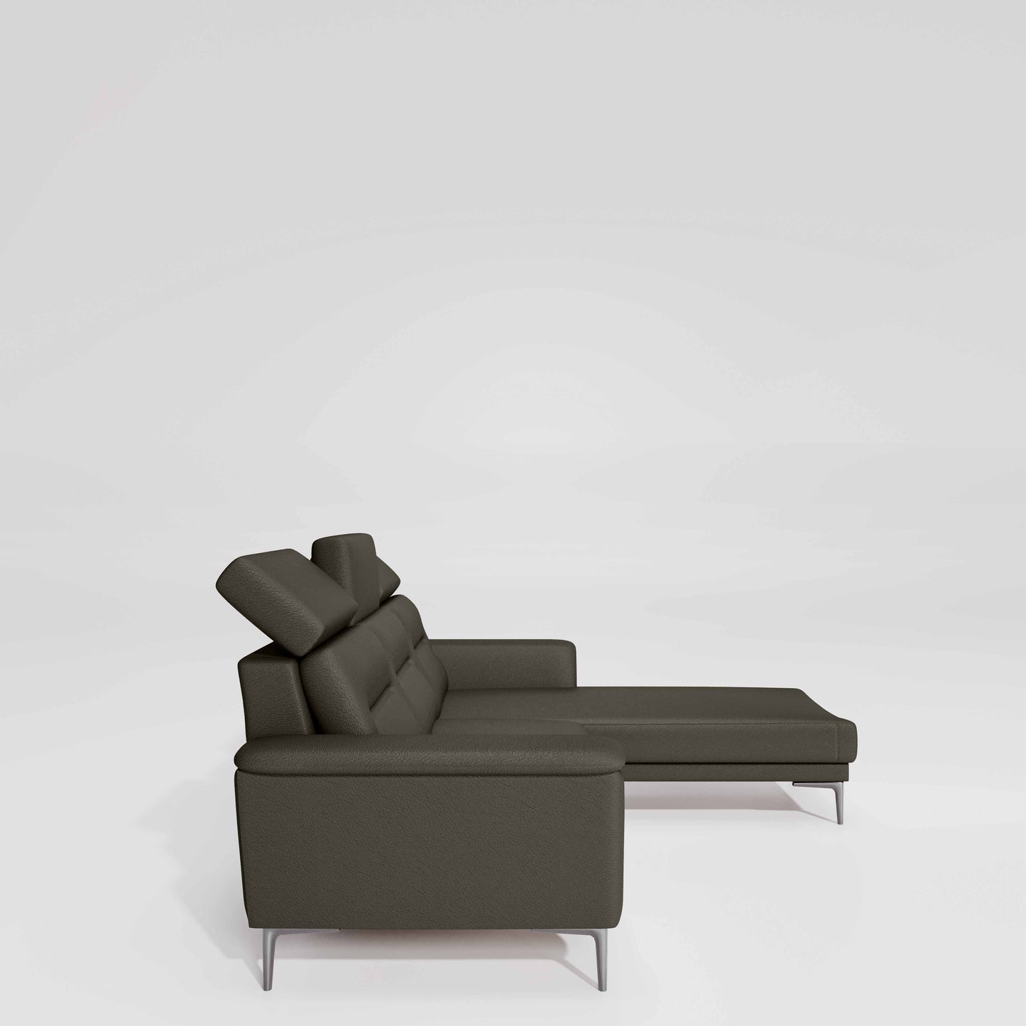 Cresendo 2 Seater with LH Lounger Leatherette fabric - Pebble