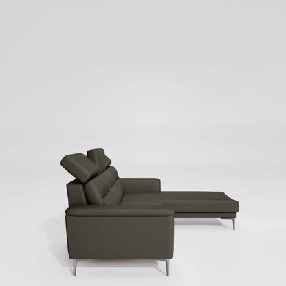 Cresendo 2 Seater with LH Lounger Leatherette fabric - Pebble