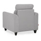 Zivo Plus Cloudy Gray Fabric 1 Seater Sofa