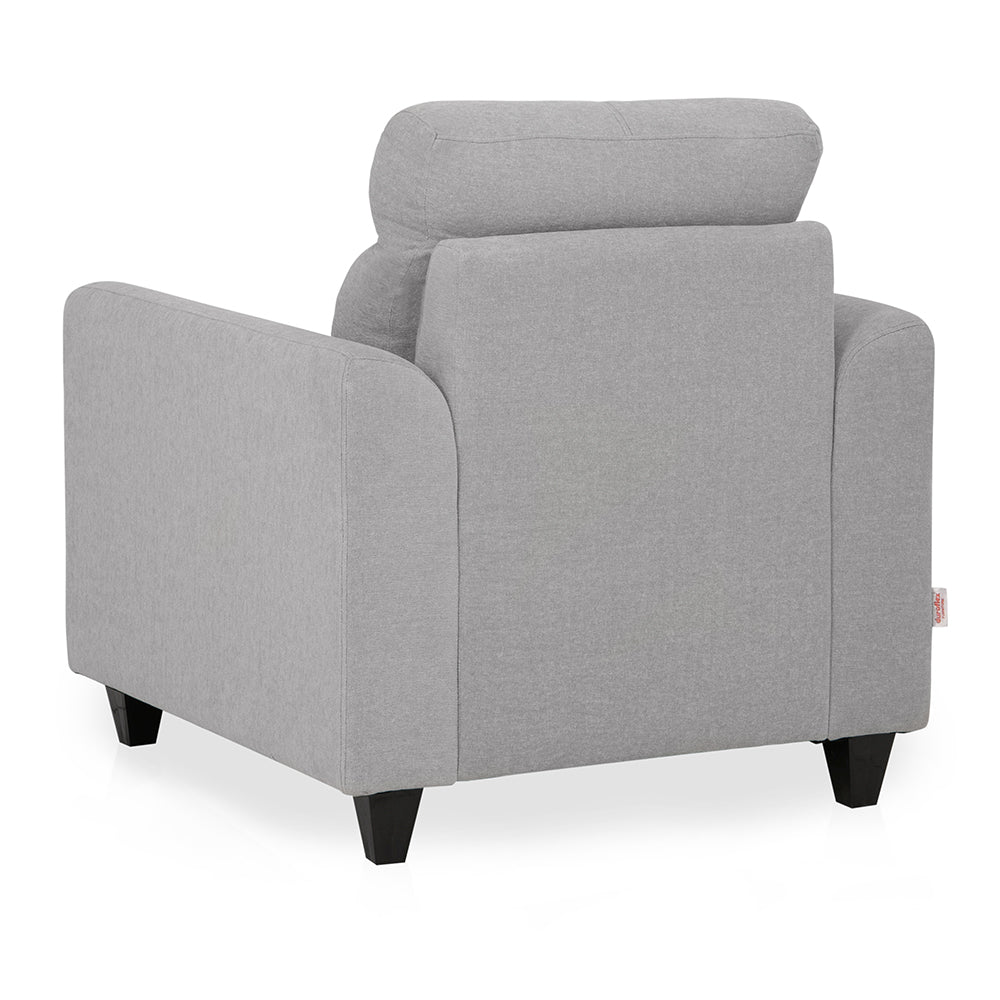 Zivo Plus Cloudy Gray Fabric 1 Seater Sofa