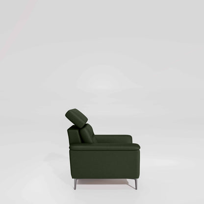 Cresendo 1 Seater Leatherette fabric - Black Forest