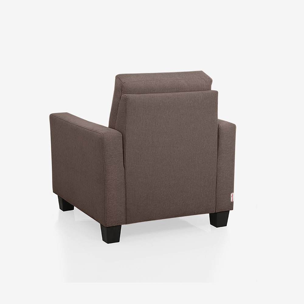 Ease Fabric Sofa | 1 seater | Saddle Brown |  Duroflex Furniture
