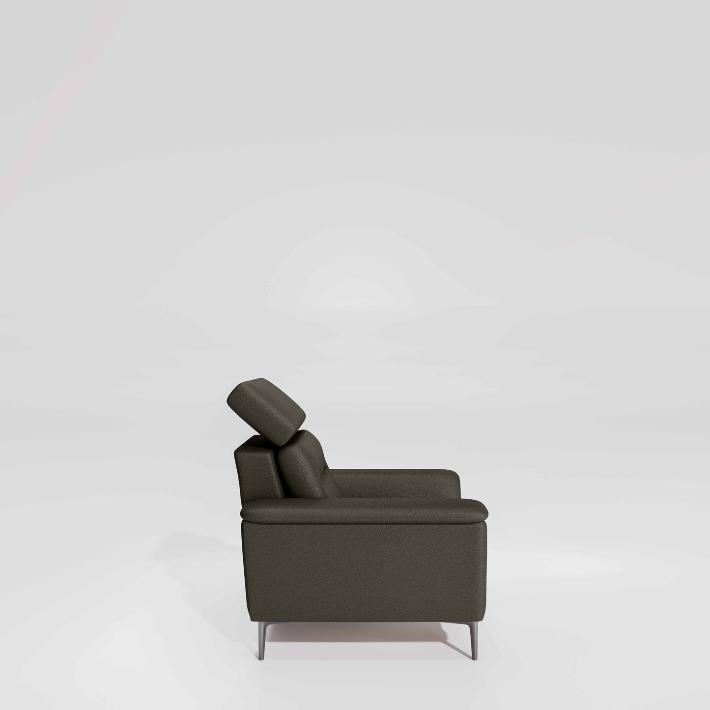 Cresendo 1 Seater Leatherette fabric - Pewter Grey