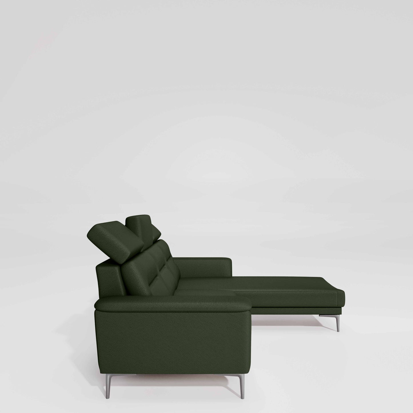 Cresendo 2 Seater with LH Lounger Leatherette fabric - Black Forest
